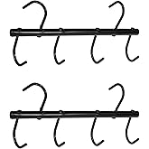QWORK Steel Tack Rack with Swivel Hooks, 2 Pcs Portable Tack Hangers, 17" Horse Tack Holder