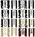S-noilite Newest Pop Long Straight Curly Wavy Wrap Around on Ponytail Clip in Pony Tail Hair Extensions Natural Synthetic Hairpiece (23inchs-straight, ash brown mix bleach blonde)
