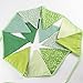 INFEI 3.2M/10.5Ft Vintage Floral Fabric Flags Bunting Banner Garlands for Wedding, Birthday Party, Outdoor & Home Decoration (Green)