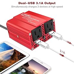 LVYUAN 300W Power Inverter DC 12V to 110V AC Car
