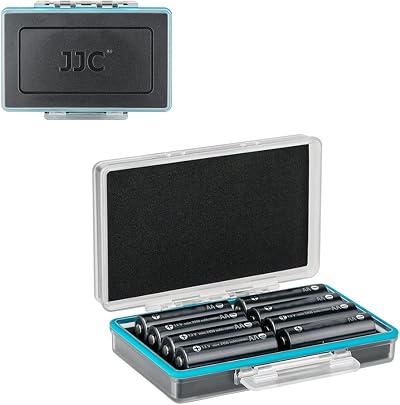 JJC 8 Slots Hard Plastic Battery Storage Box for AA 14500 8 Batteries