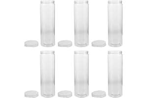 CORHAD 6pcs Airtight Biscuit Storage Jars with Lid 65x200mm Plastic Cookie Containers for Snacks and Candy