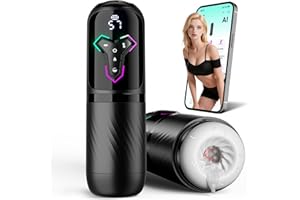 Automatic Male Masturbator Sex Toys for Men, APP Male Sex Toys Penis Pump with 7 Thrusting & Heating & Vibrating & Sucking Mo