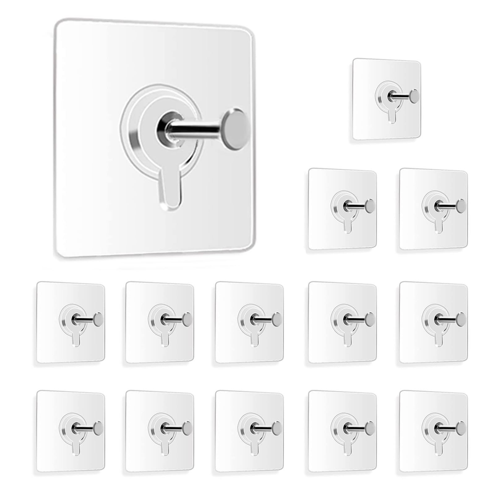 Photo 1 of 14 Pack Wall Hooks 13 lbs(Max), Wall Hangers Without Nails, Adhesive Wall Hooks, Waterproof and Rustproof to use Inside Kitchen, Bathroom, Home and Office