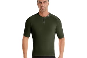 Wulibike Cycling Jersey Men Short Sleeve, Road Bike Jerseys Half Zipper with Pockets, Bicycle Clothing Breathable Quick Dry