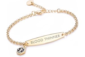 LinnaLove-Pre-engraved Simple Rolo chain Medical alert id bracelet for Women