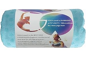 HYOOG Yoga Towel, Pilates mat,Yoga mat,Yoga Blanket,Yoga mat,hot Yoga mat Towel 72" L x 25" W (Sky Blue)