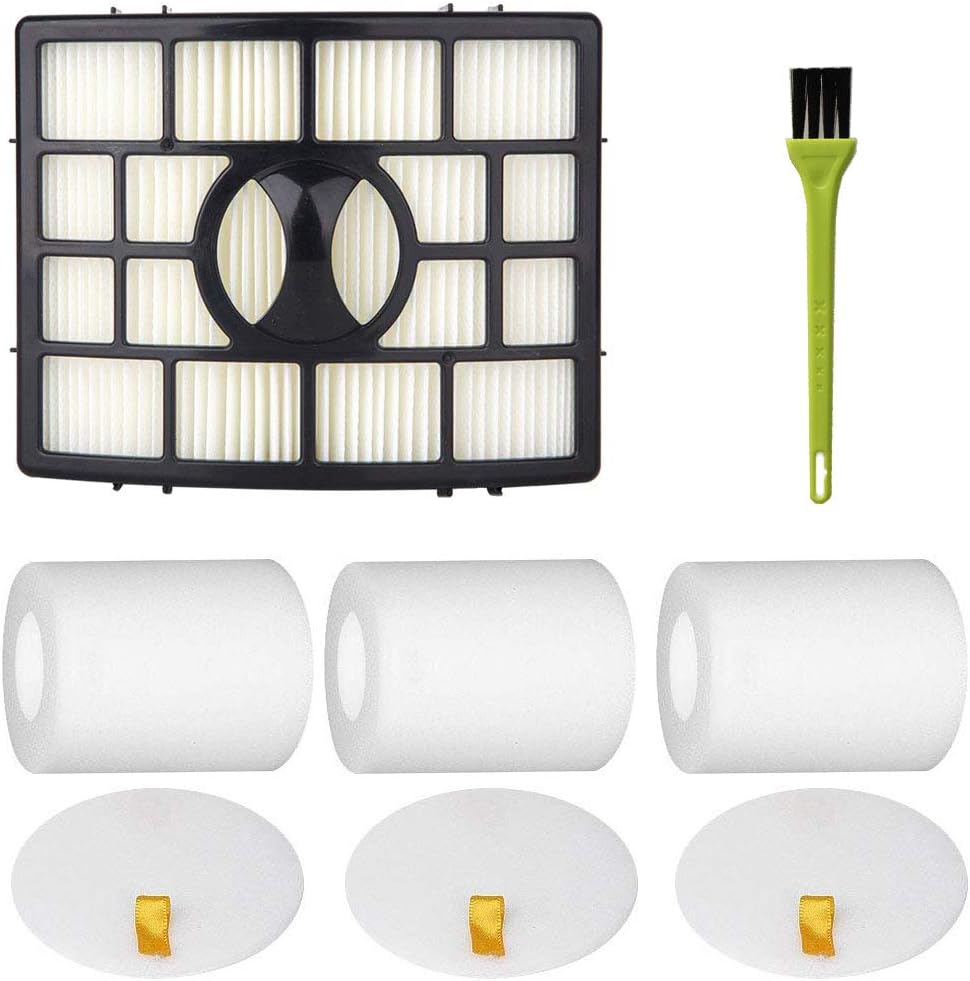 VideoPUP Replacement 1pcs HEPA Filter + 3pcs Foam Felt Filter for Shark Rotator Powered Lift-Away Models NV650 NV651 NV652 NV751 NV752 Part XFF650 XHF650 + 1pcs Green Little Brush as a Gift