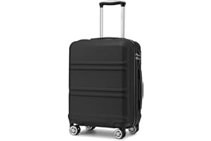 Kono 20'' Carry on Luggage Lightweight with Spinner Wheel TSA Lock Hardside Luggage Durable Small Carry on Suitcase Black