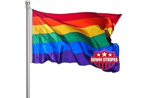 DUCUH Rainbow Pride Flag 3x5 Outdoor-LGBTQ Flags Pride Flag Sewn Stripes Vivid Color Heavy Duty Polyester Flags with 2 Brass Grommets