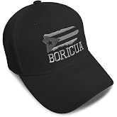Custom Baseball Cap Puerto Rico Island Map Flag Boricua Hat | Embroidered Puerto Rico Hat Ladies and Gentlemen 100% acrylic, adjustable strap closure breathable &amp; long-lasting wear.
