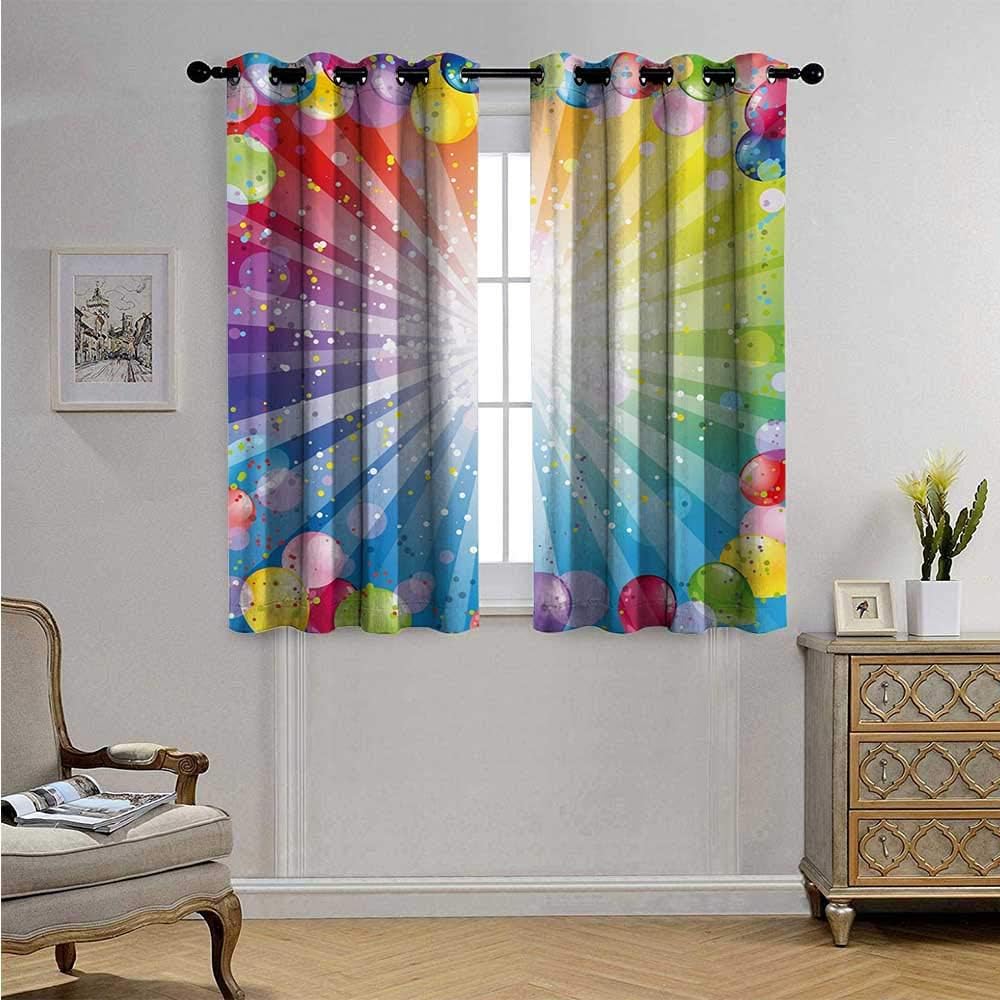 Birthday Decorative Curtains for Living Room Festive Striped Backdrop