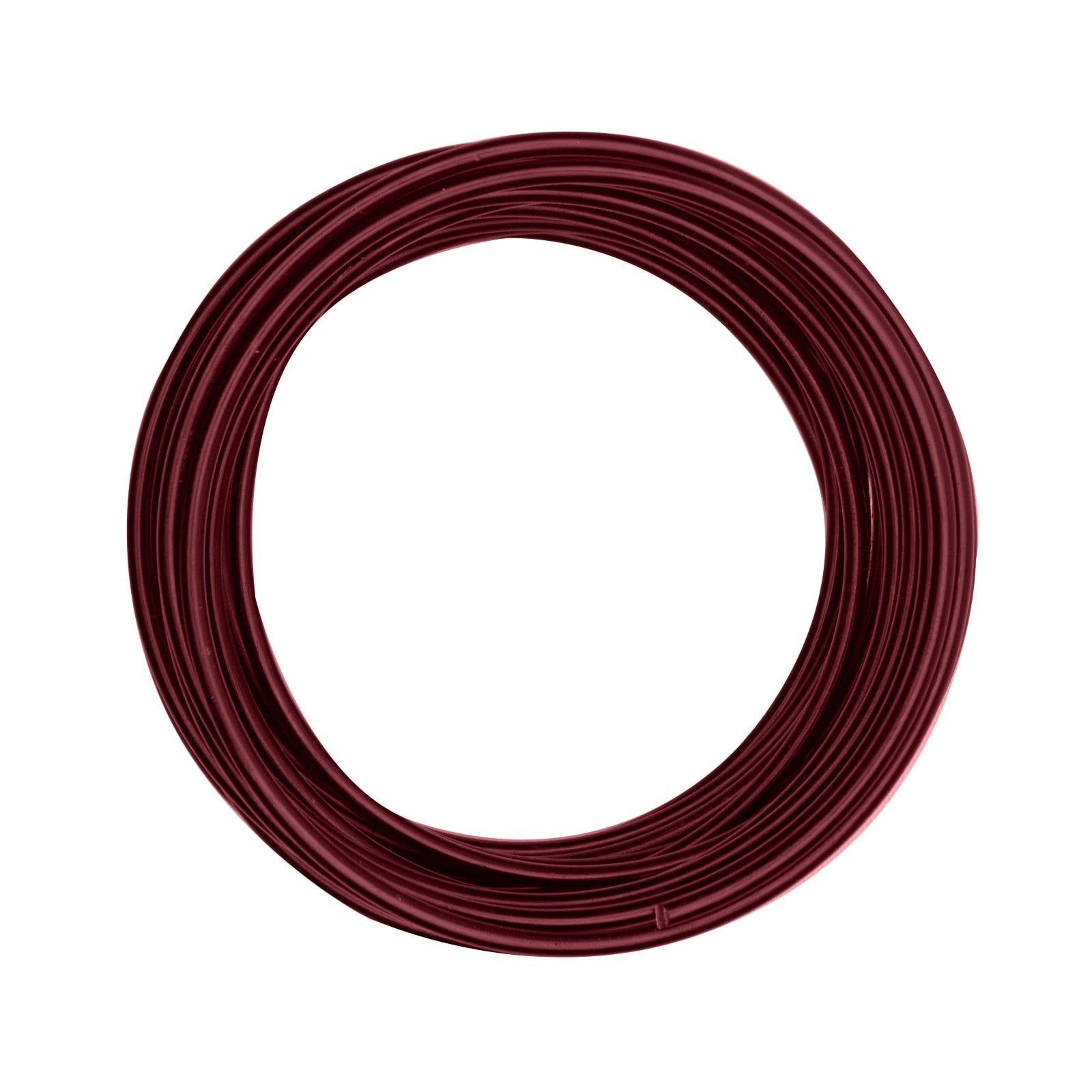 Vaessen Creative Aluminium Craft Wire 32.8 ft (10 m) x 0.16" (4 mm) Oxblood (Red) - Flexible Metallic Wire for Crafting, Flower Arranging, Jewellery Making and Modelling
