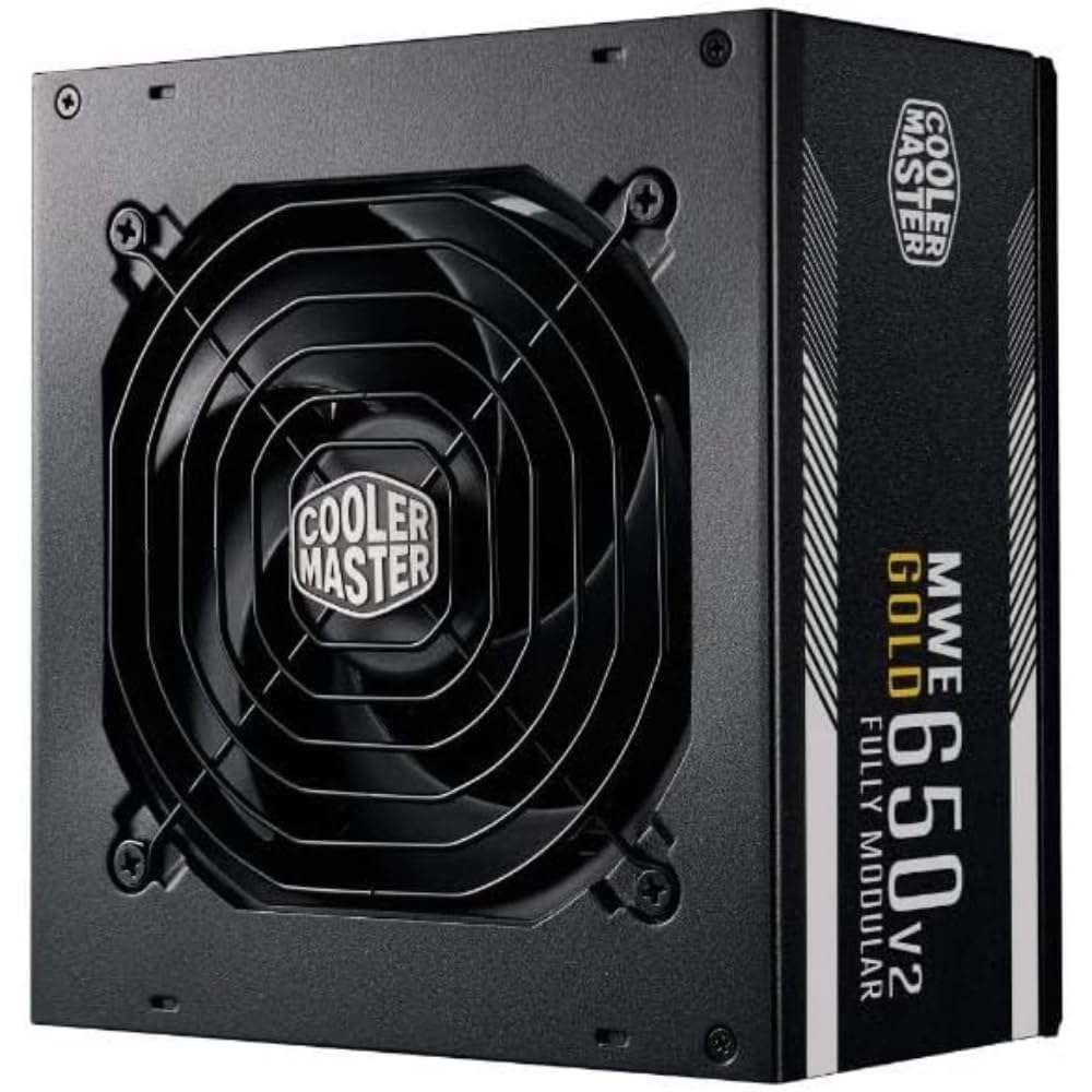 Cooler Master MWE 650 Gold V2 Fully Modular PSU (UK Plug) - 80 PLUS Gold 650W Power Supply Unit, Flat Black Cabling, 120mm HDB Fan, High-Temperature Threshold - 5 Year Warranty