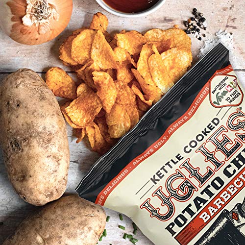 UGLIES 4 Pack Kettle Cooked Barbecue Potato Chips Gluten Free, Kosher