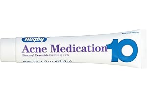 RUGBY LABORATORIES Rugby Acne Medication Benzoyl Peroxide Gel USP, 10% - Clear Up Acne Pimples - Greaseless, Vanishing Formula - 1.5 Oz (42.5g) - 1 Pack