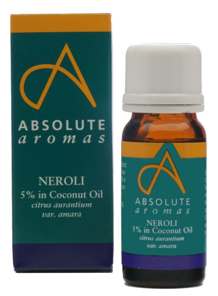Absolute Aromas Neroli 5% - 100% Pure, Natural Neroli Essential Oil diluted to 5% in Coconut Oil, 10 ml