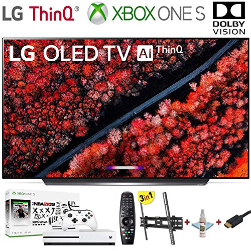 LG Electronics OLED65C9PUA C9 Series 65″ 4K Ultra HD Smart OLED TV (2019) w/Xbox One S NBA 2K19 w/3 in 1 Wall Mount kit- Wall Mount, HDMI Cable, TV Cleaning Kit – LG Authorized Dealer.