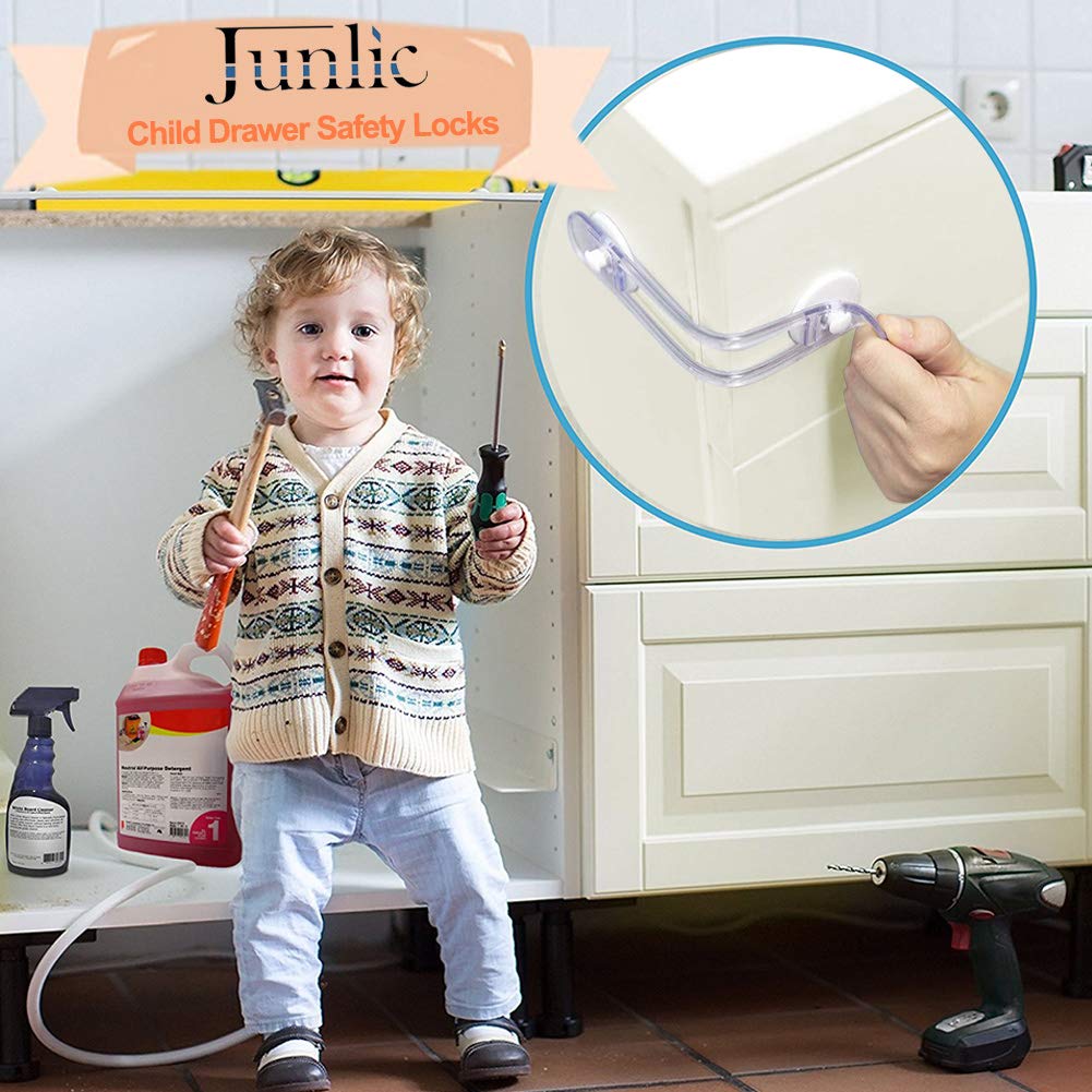 Baby Kindersicherung Schranksicherung 6 Stück Junlic Kindersicherheit