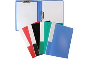 MYUOOT A4 Double Strong Clips File Folder Organizer Clamp Punchless Presentation Folders A4 Punchless Binder with Clamp,Report Covers with Clips,4 Pack