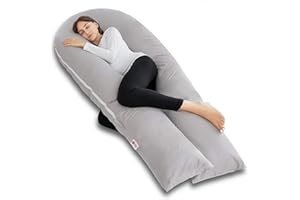 Meiz Pregnancy Pillows for Sleeping, Full Body Pregnancy Pillow with 300TC Comfy Pillowcase & Microfiber Inner Cover- for Back Support - 65 Inch (Grey)