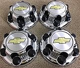 REPLACEMENT PART: Set of 4 Chrome Chevy Silverado 6 Lug 1500 Center Caps 16