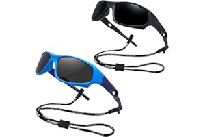 COOLSOME Kids Flexible Polarized UV Protection Sunglasses for Boys Girls Age 3-10 with Strap