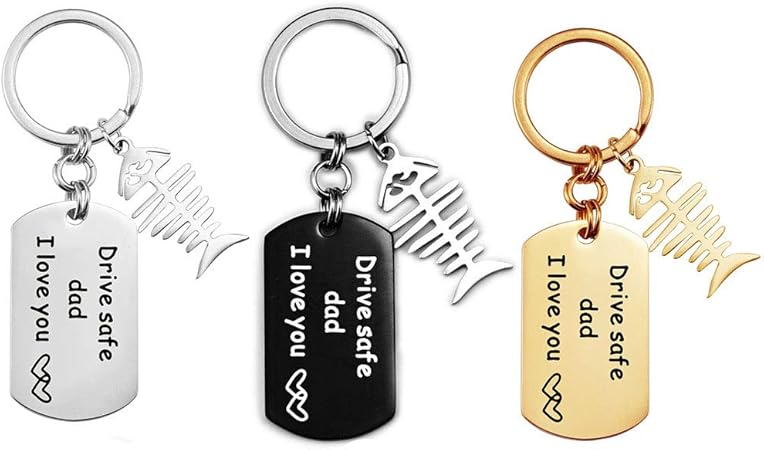 Regali Di Natale Per Papa.Aprilfun Drive Sicuro Papa Ti Amo In Acciaio Inox Portachiavi Ciondolo Regali Di Natale Per Papa Autista Trucker Padre Giorno Regalo Calza Stuffer Amazon It Casa E Cucina