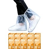10 Pairs Disposable Waterproof Shoe Covers for Rain, Non-Slip Plastic Shoe Covers for Women Men Youth, Clear Boot Covers for Disney Travel Indoor Outside