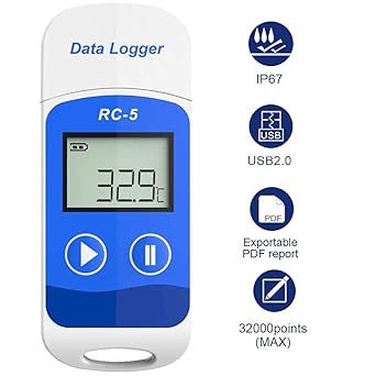 Registrador de Datos de Temperatura USB RC-5 32000 Puntos Software ...
