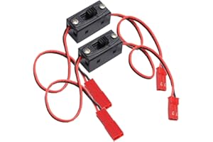 2 Pack ShareGoo On/Off Power Switch Battery Receiver JST Connector Compatible with HSP RC 1/10 1/8 Car Crawler Buggy Multicopter Airplane -Red