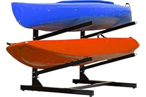 Heavy Duty Kayak Storage Rack - Adjustable Freestanding Stand for Kayaks, Canoes, Paddleboards, and Surfboards - Ideal for Ga