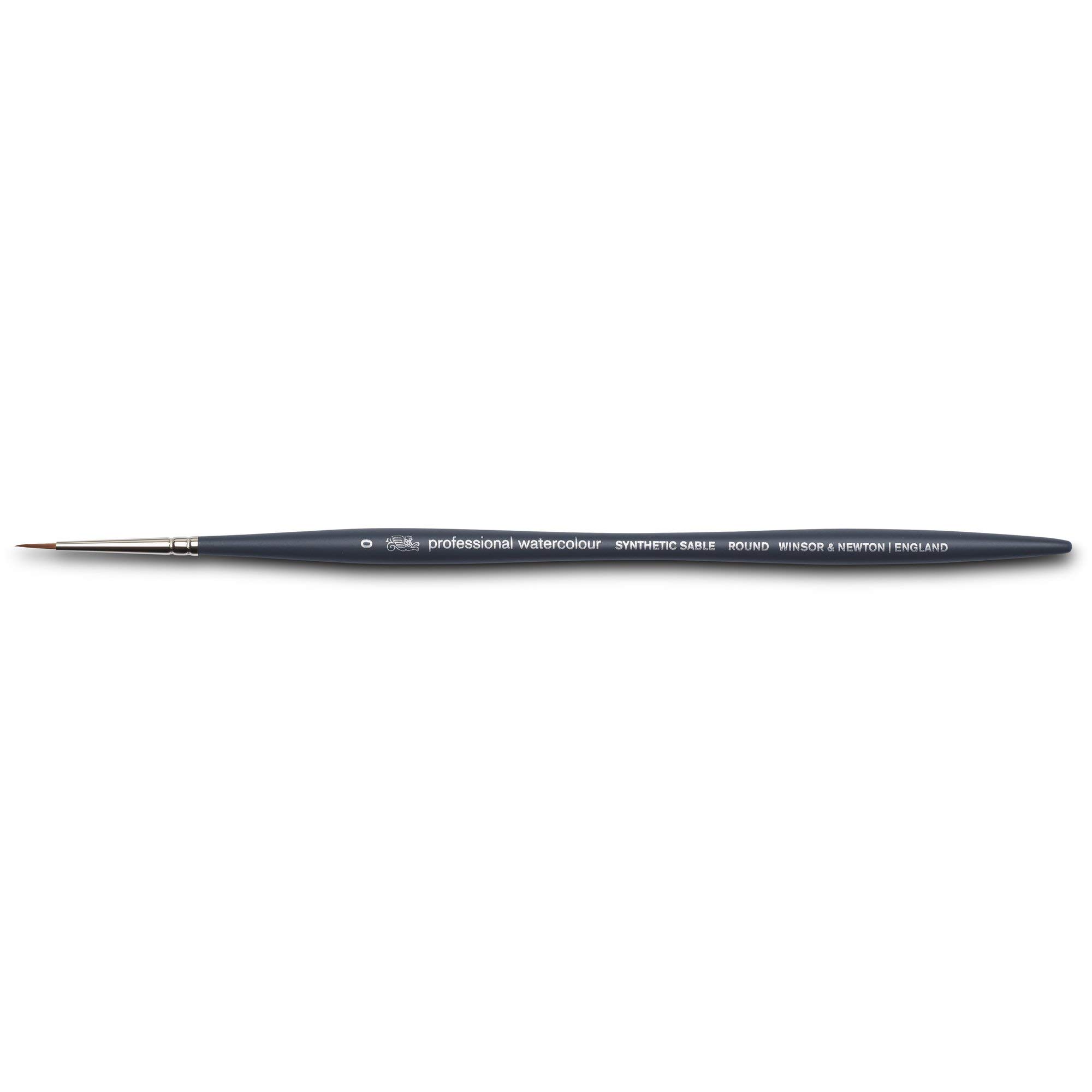 Winsor & Newton 5011100 Professional Watercolour Brush, Painting Brush for Watercolours with Synthetic Fibres, Ergonomic Handle, Durable & Dimensionally Stable, Short Handle, Round Brush No. 0