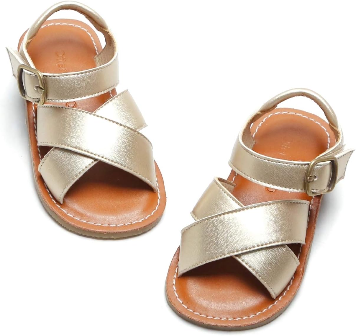 Otter MOMO Girls’ Open Toe Strap Flat Sandals Summer Casual Sandals (Toddler/Little Kid)