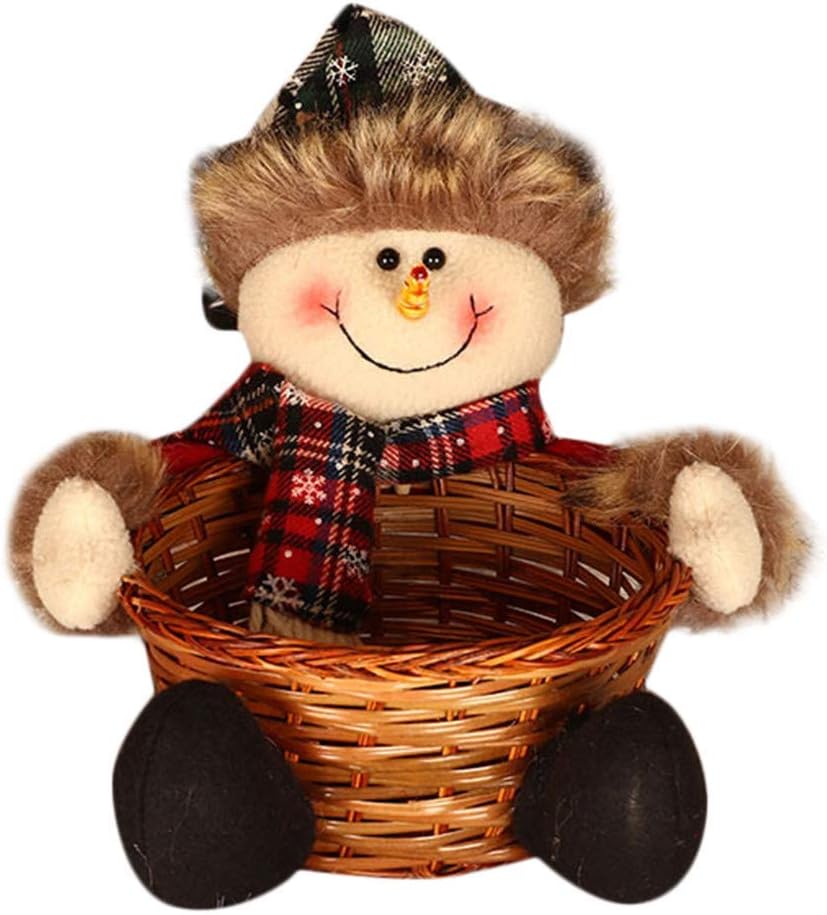 Malloom Christmas Candy Storage Basket Decoration Santa Claus Storage Basket Gift Baby Children Gifts Baskets (A)