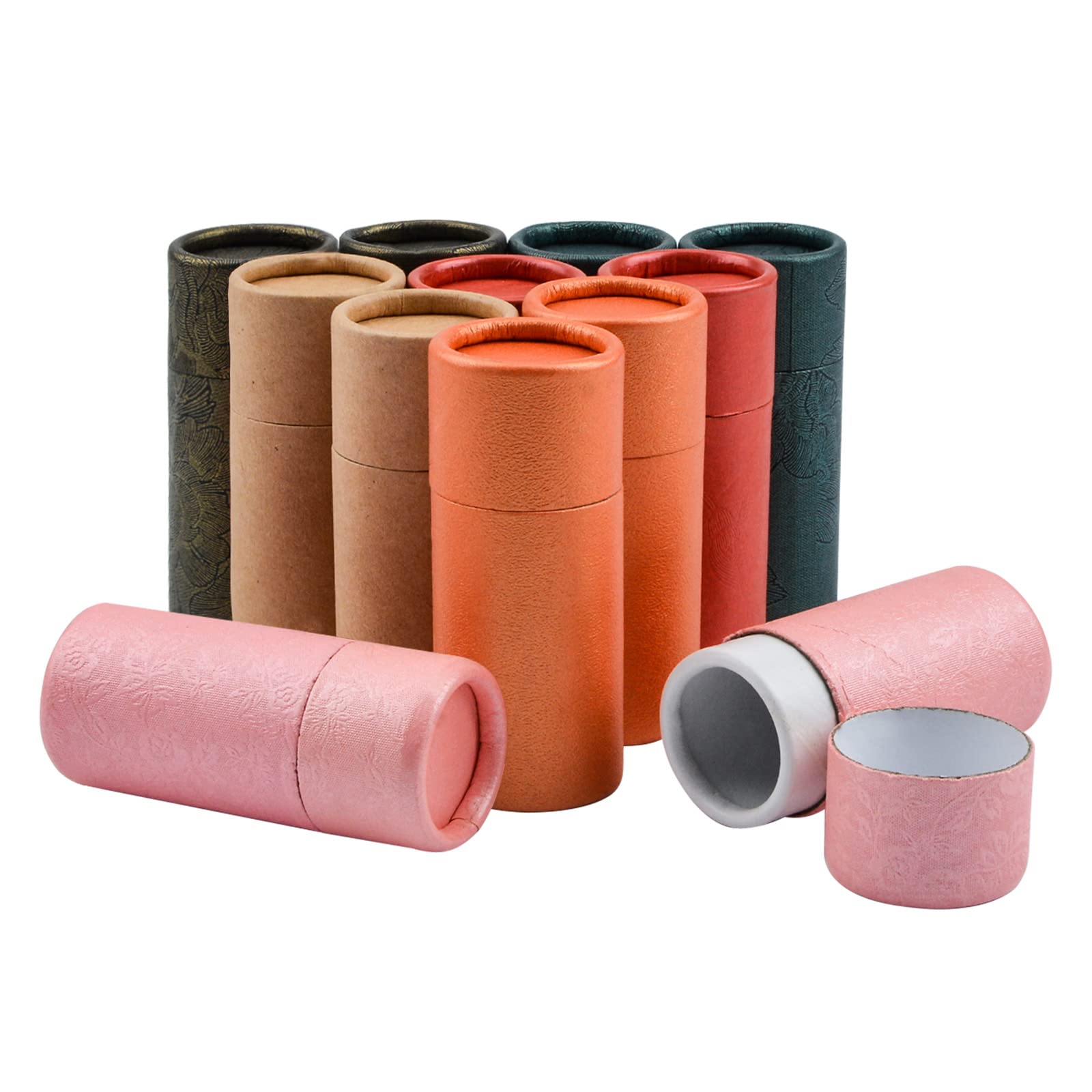 WANDIC Canisters, Set of 12 Multi Colored Kraft Paper Containers Tea Caddy for Loose Tea Coffee Little Ornaments or Craft โ image 1