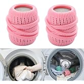 Reusable Fabric Softener Dispenser Balls Laundry Dryer Balls for Washing Sponge Household Substitute Cleaning Tool (Pink)