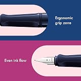 LAMY Safari Dark Dusk Fountain Pen M Nib Ergonomic Grip Blue Cartridges view 2