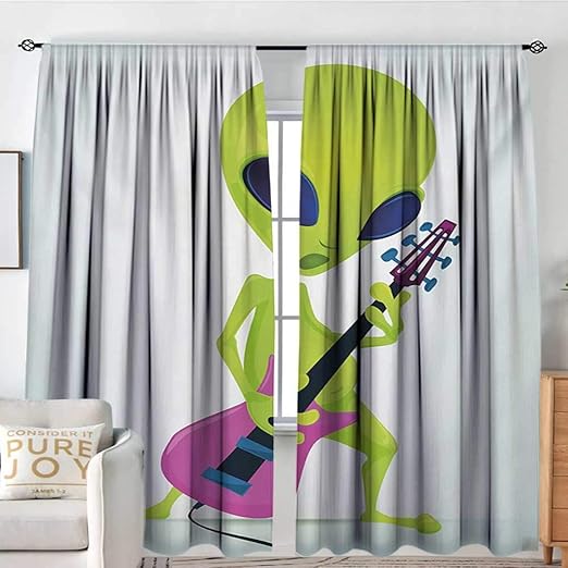 Amazon Com Nuomanan White Curtains Popstar Party Cartoon Alien