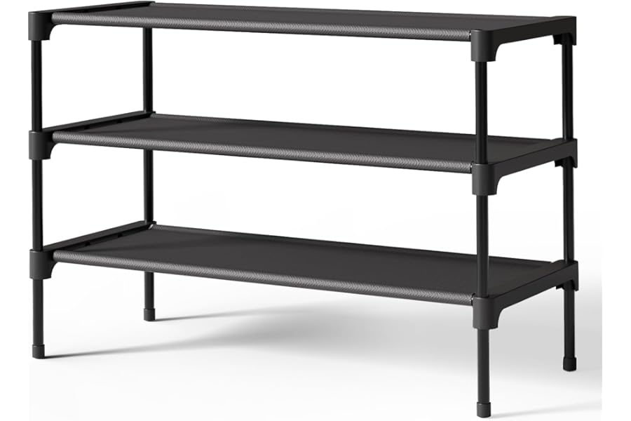 Kitsure Shoe Rack - Non-Woven Shoe Rack Shelf, Shoe Organizer for Closet, Entryway, Garage & Corridor, Stackable Shoe Shelves