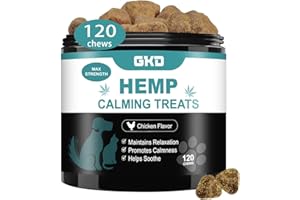 GKD Hemp Calming Chews for Dogs, Dog Anxiety Calming Chews, 100% Natural Ingredients Calming Treats, Aid with Separation, Barking, and Thunderstorms