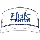 HUK Mens Fishing Rope Hat, Vintage Mesh Snapback, High Crown 5 Panel Cap