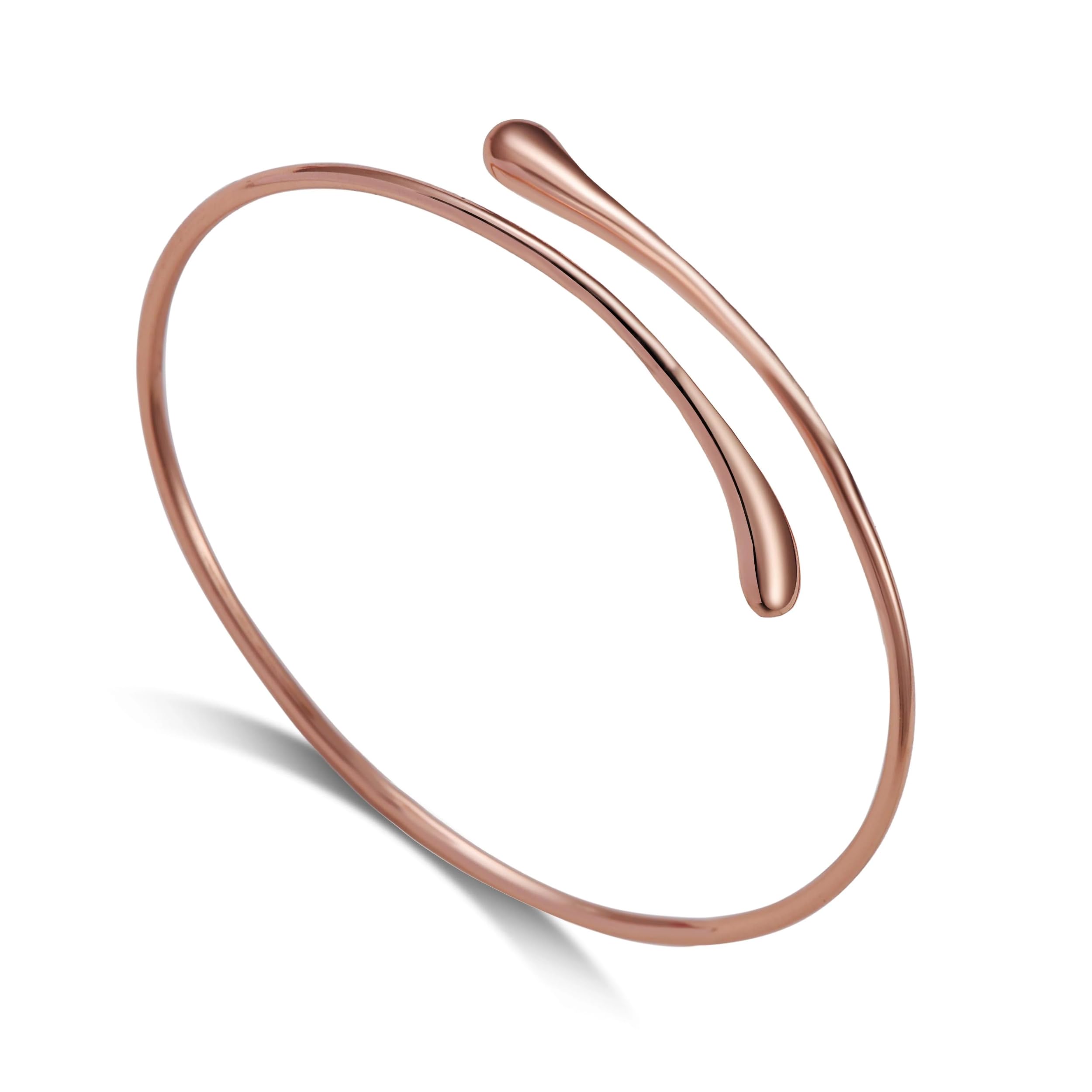 Philip Jones Rose Gold Plated Teardrop Bangle