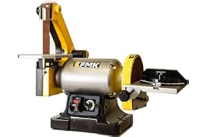 KFMK Variable Speed 1" x 30" Belt & 6" Disc Sander Combo, 3/4 HP Direct-Drive Motor, 2000–3400 RPM Disc / 1909–3248 SFPM Belt, Adjustable Work Tables & Miter Gauge, Benchtop Sander for Wood & Metal