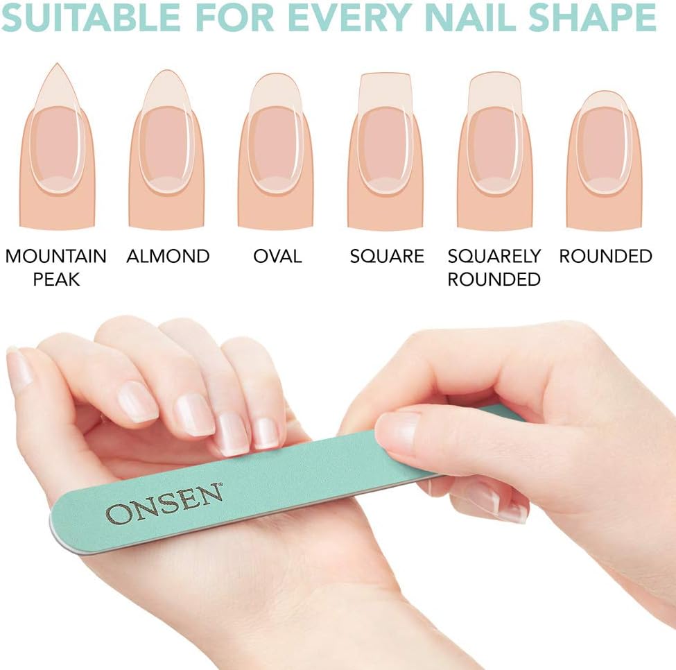 Onsen Secret Japanese Nail File, Professional 10-Pack Nail Files, Double Sided Natural & Acrylic Nail Filers, 120/180 Grit - Image 5