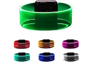 Yowivon Led Light Up Bracelets with Clasp, Glow in the Dark Party Supplies Neon Rave Accessories Cool Halloween Birthday Party Favors, 1 Pcs