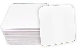 100 Blank White Small Cardstock Squares, 2.75" x 2.75" w/Rounded Corners - Flash Cards, Mini Notecard, Study Note Cards, Encl