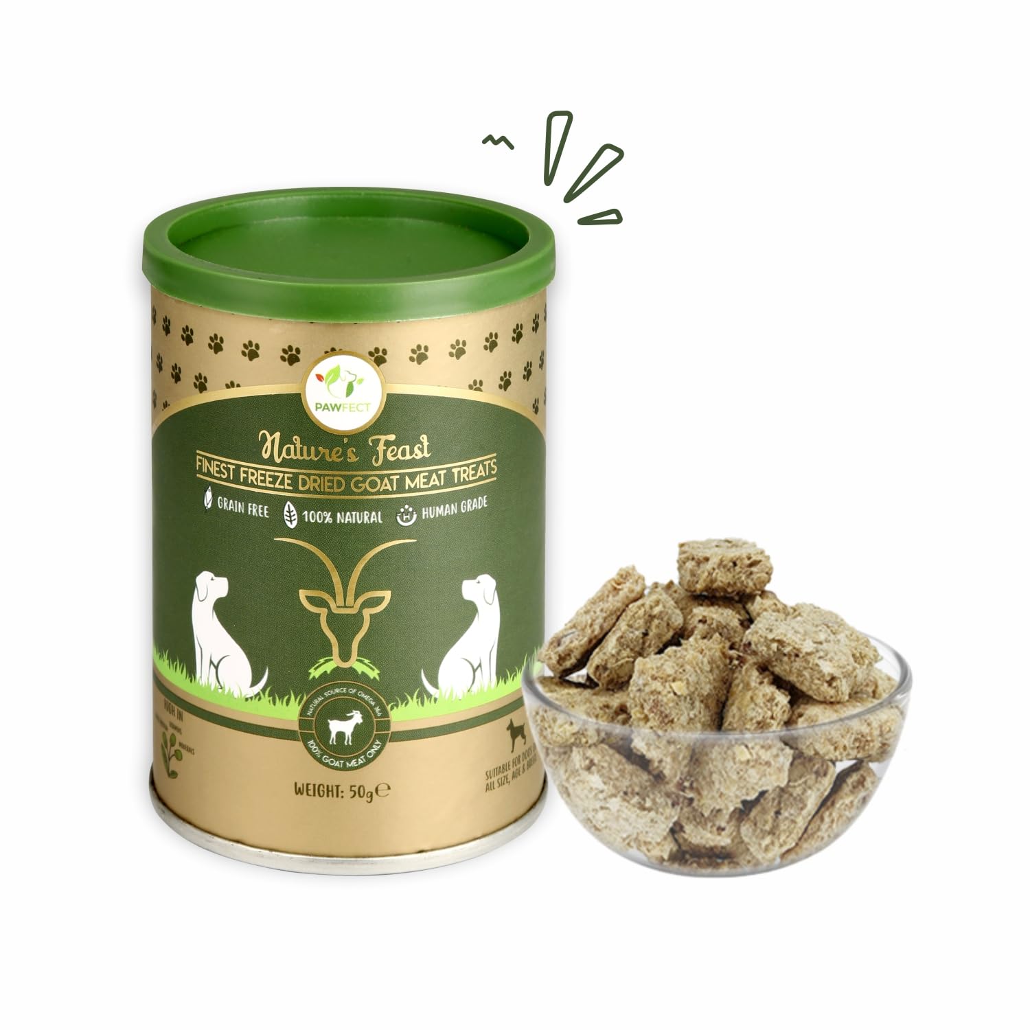 Freeze Dried Dog Treats: Goat Meat (50g/1.76oz)