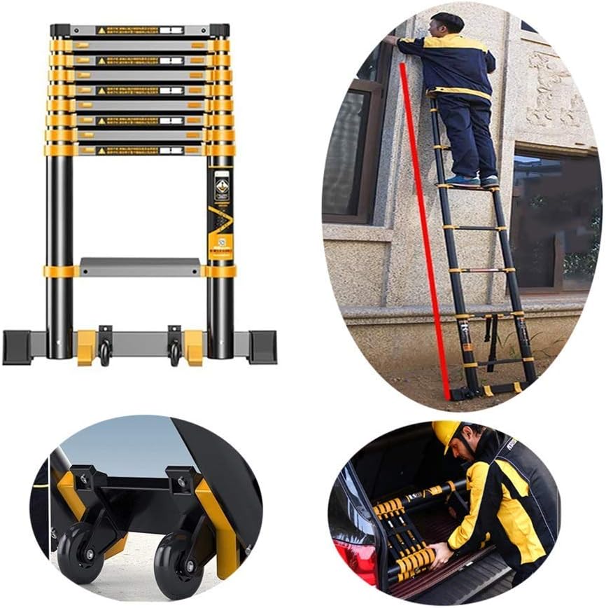 LXB Telescoping Ladder, Aluminum Telescoping Ladder with Stabilizer