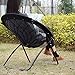Sharkk Bungee Dish Chair Lightweight and Portable Unique Round Lounge Chair – Indoor and Outdoor Foldable Lawn Chair – Black